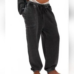 Denim Look Black Joggers Free People - Sz Small Fits Medium Large